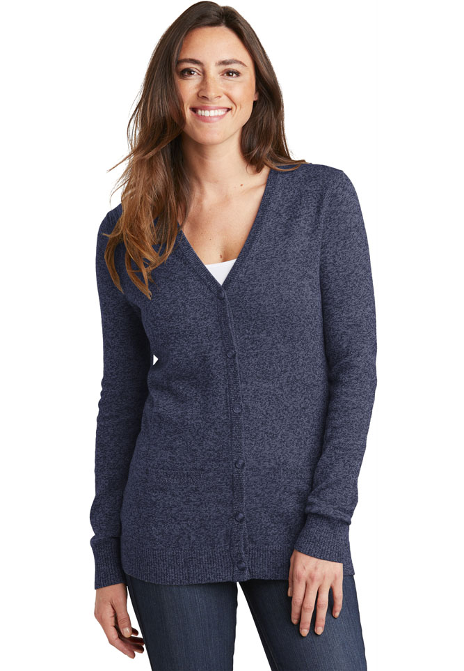 Port Authority Ladies Marled Cardigan Sweater | My Place